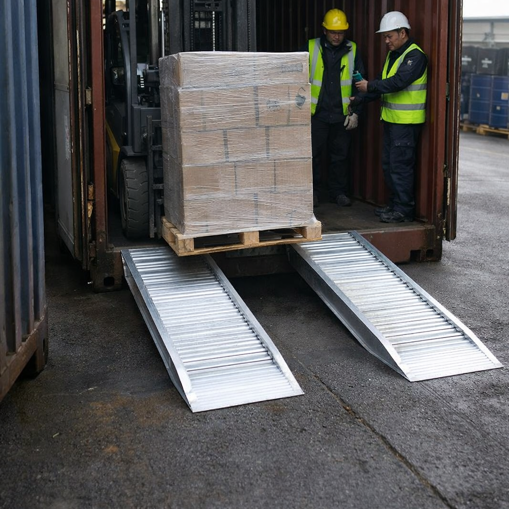 Aluminium Container Ramp – 1500mm x 510mm – 7500kg Capacity – Commercial Use