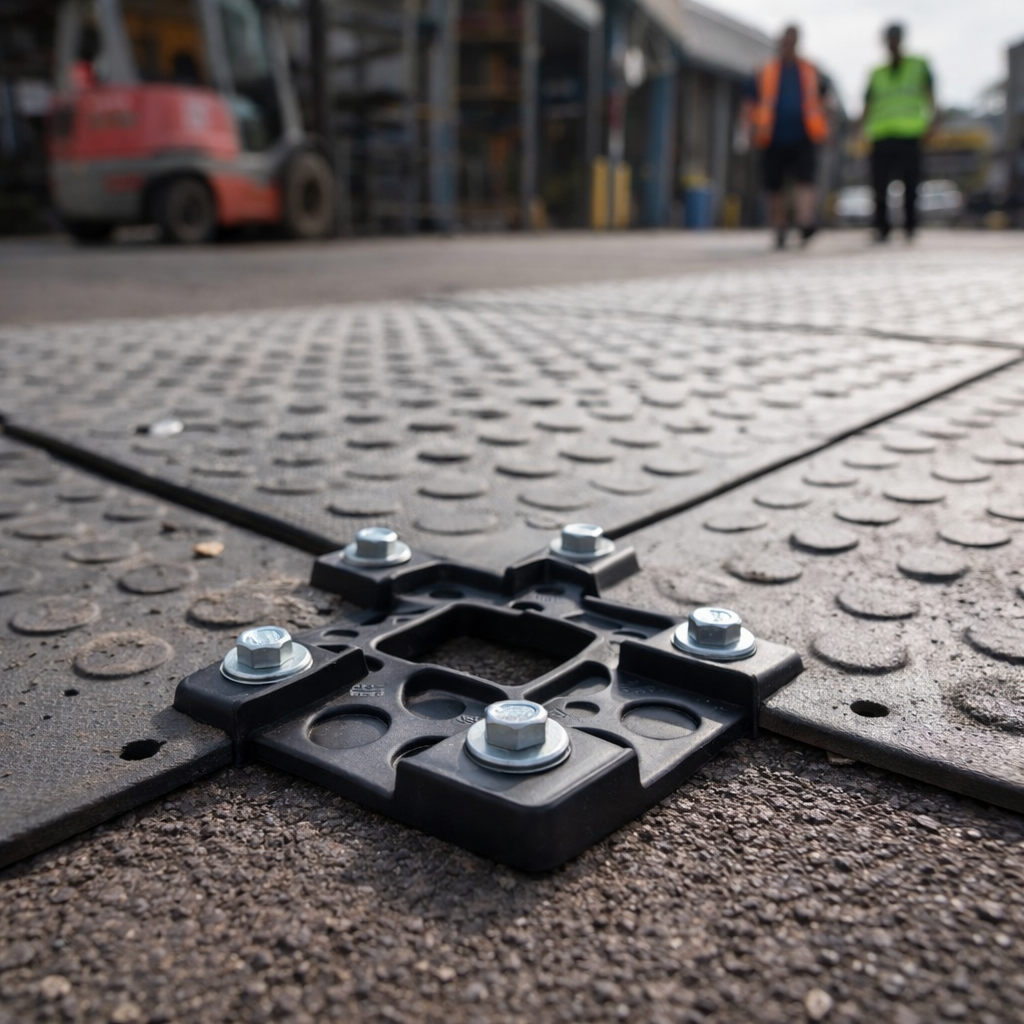 4 Way Urethane Connectors – 180mm x 180mm – Industrial Grade – Mat Connection