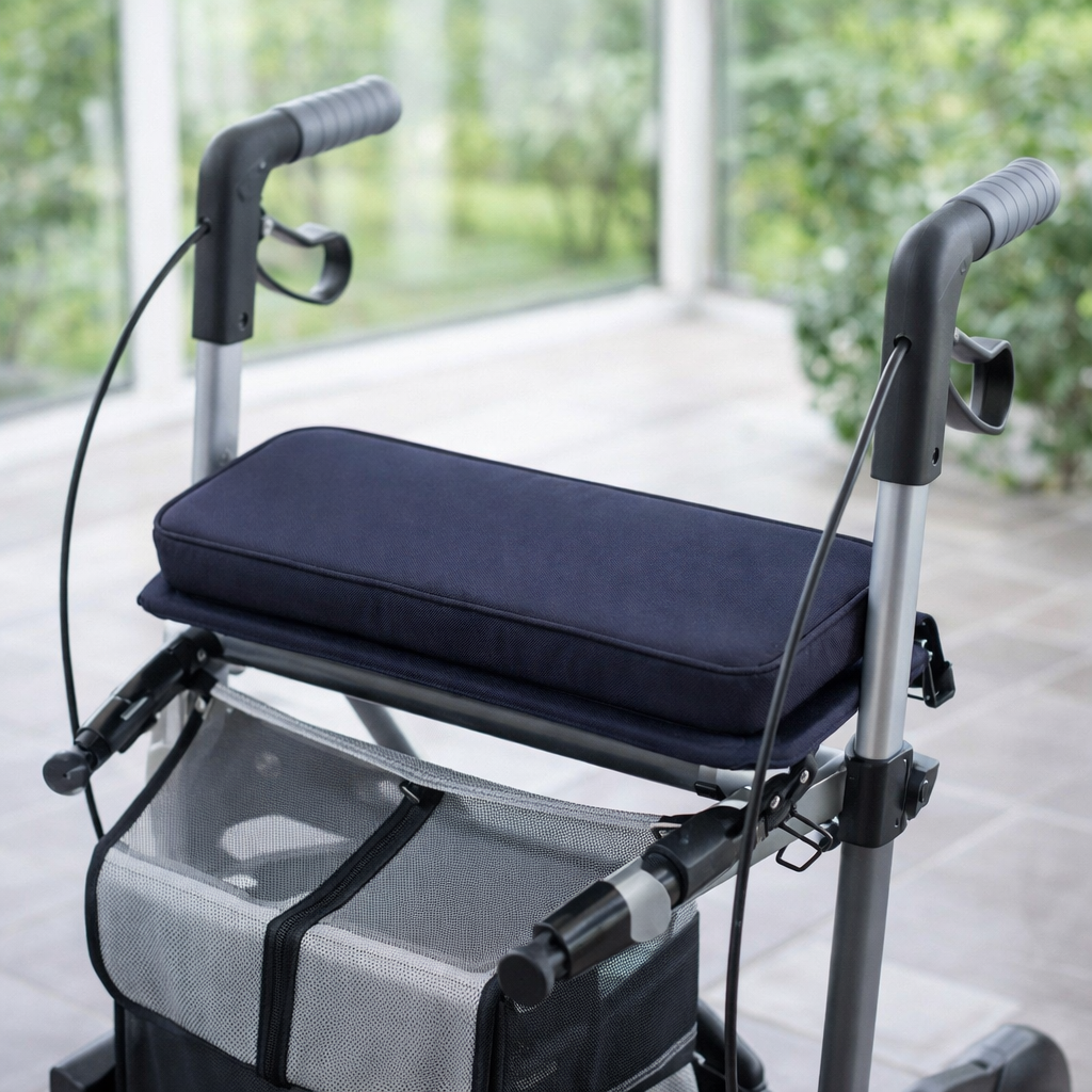 Rollator Firm Seat – Black – Padded – Mobility Assistance