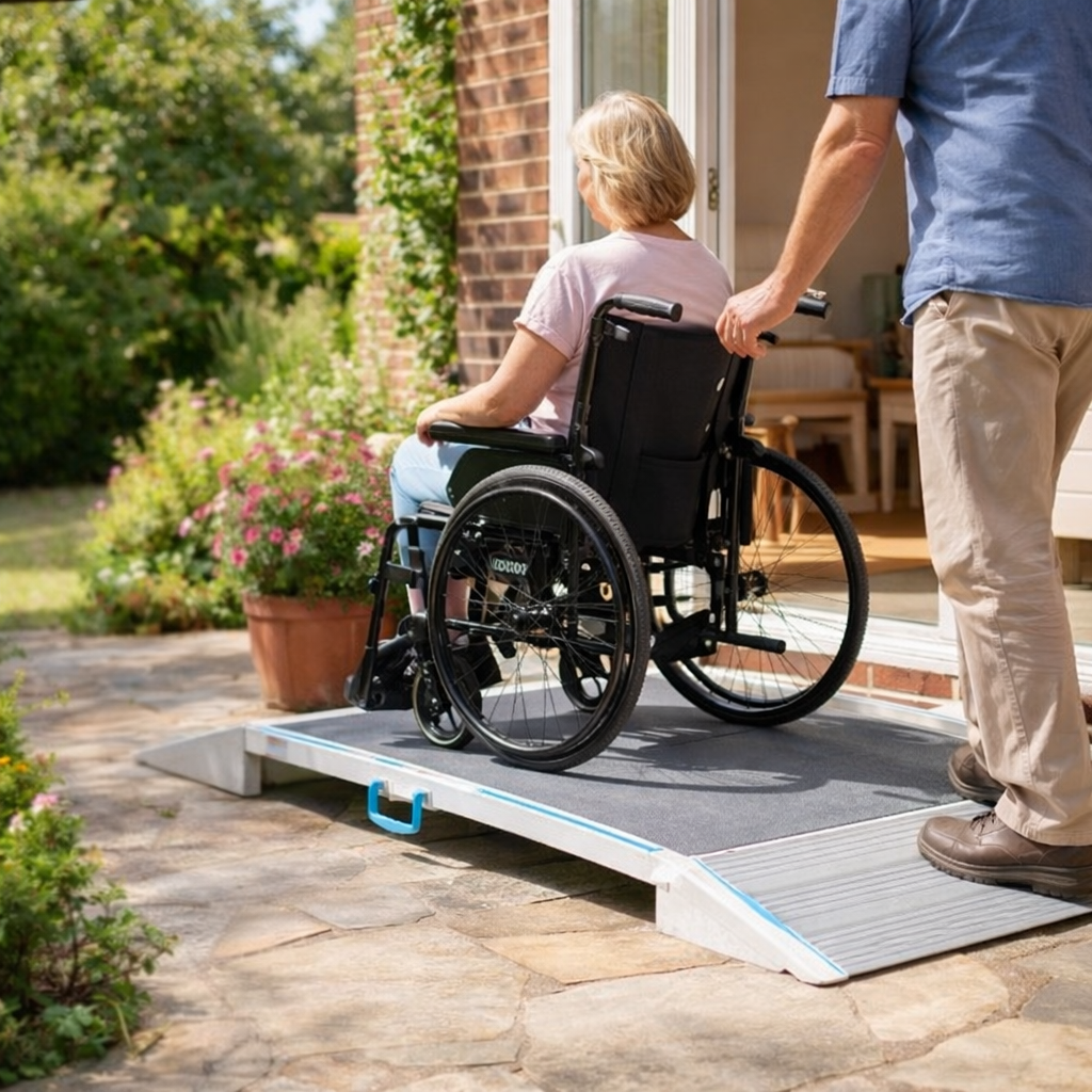 Non-Folding Wheelchair Ramp – Aluminium – 2ft-5ft – Mobility Aid