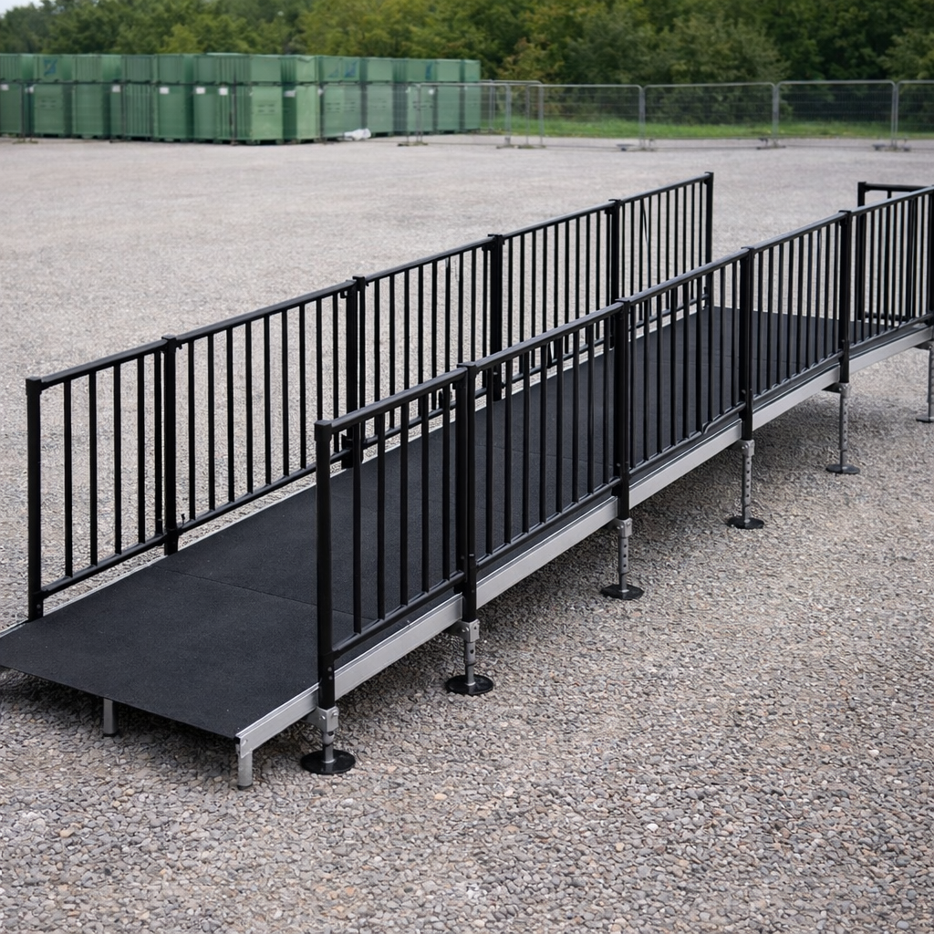 Modular Ramp Kit with Platform & Handrails – 1500mm x 3800mm – Wheelchair Access