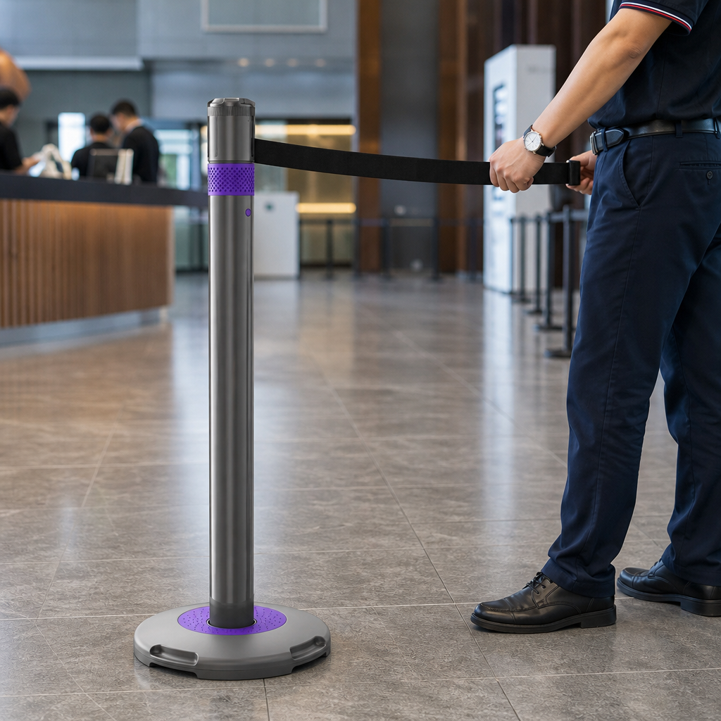Retractable Queue Barrier 3.0m x 50mm for Indoor & Outdoor Use