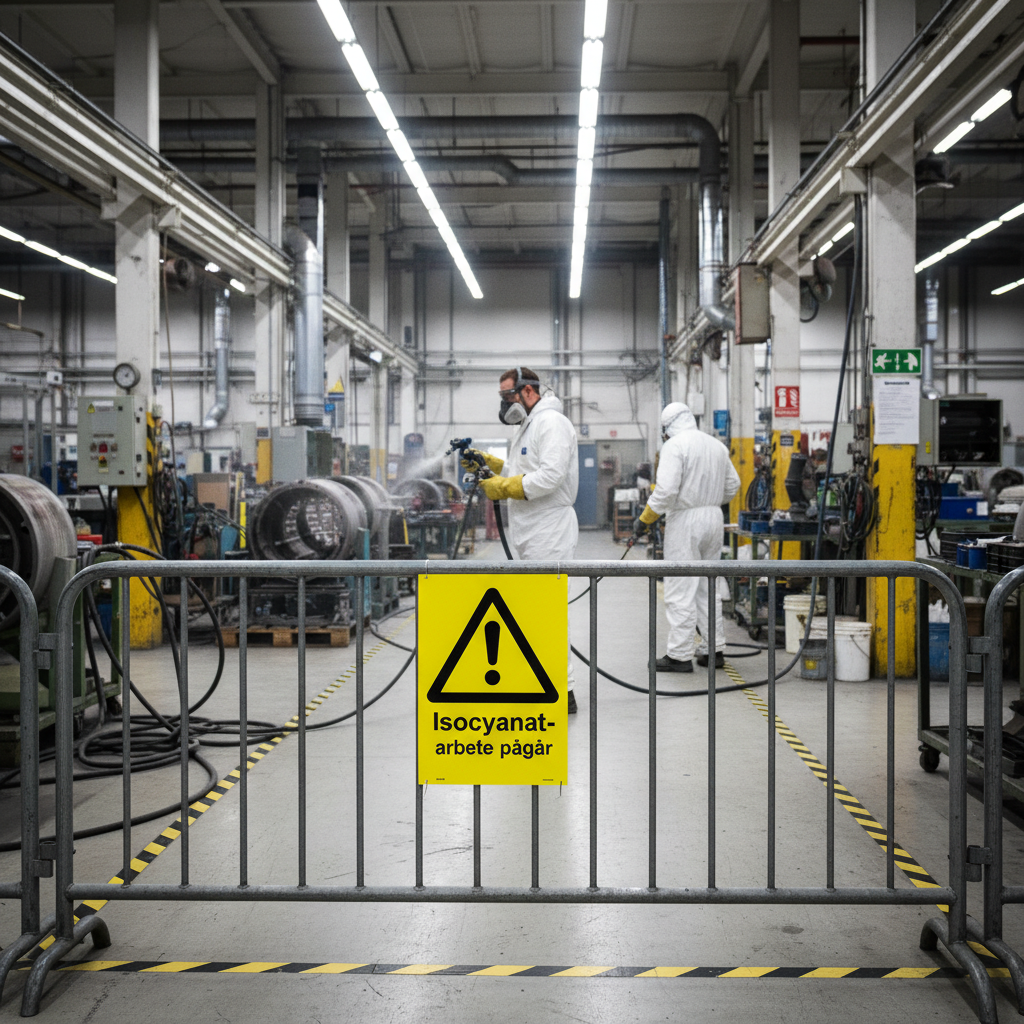 Premium Warning Sign for Isocyanate Work - Various Sizes and Materials for Clear Safety Marking