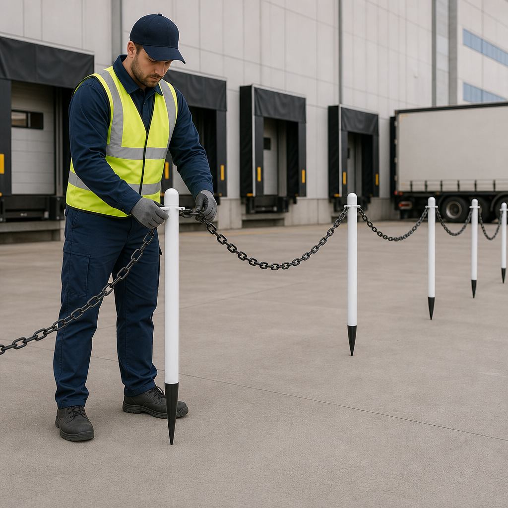 Post & Chain Barrier Set for Outdoor Events (Pack of 16)