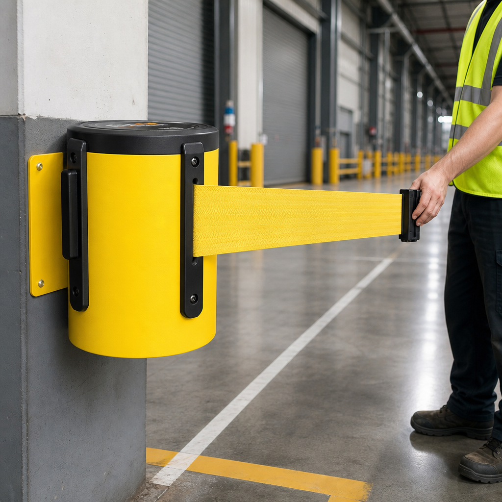 Retractable Belt Barrier System 6.1m - 10.6m for Large Spaces