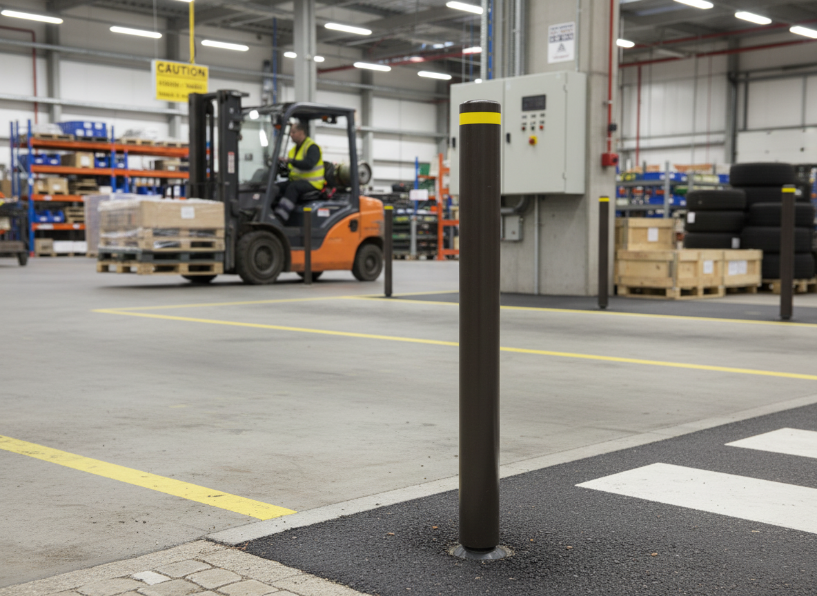 Premium Flexible Traffic Bollard Ø90 mm with Impact-Resistant Design and Reflective Band for Urban Safety