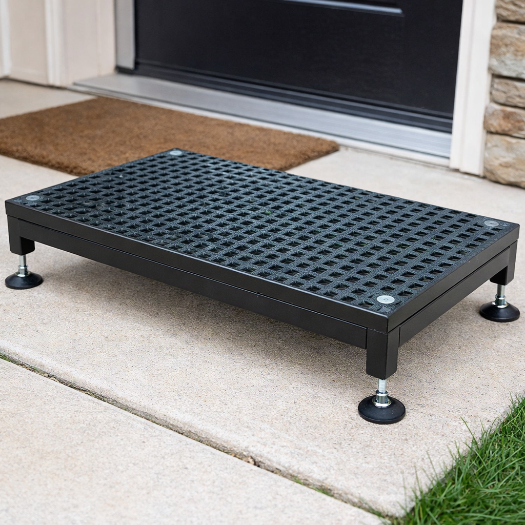 Adjustable Half Step – Black – 300kg Capacity – Mobility Aid