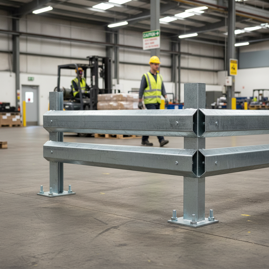 Professional Heavy Duty Bolt Down Post 1100mm for Double Run Armco Barrier with Corrosion... - side view | Barriers Co