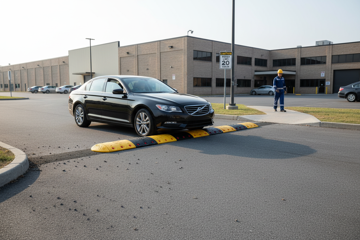 Heavy Duty Modular Speed Bump System – 40 mm Height for Traffic Calming in Warehouses and Private Roads