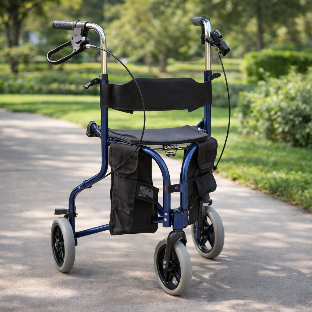Tri-Walker with Seat – Adjustable – 115kg Capacity – Mobility Aid
