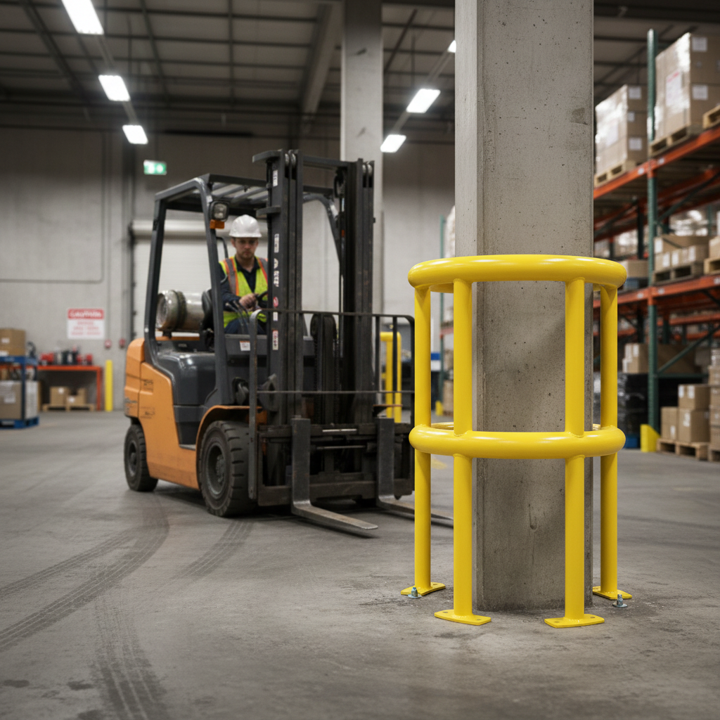 Premium 360° Circular Column Protector for Infrastructure - Heavy-Duty and Easy Installation - side view | Barriers Co
