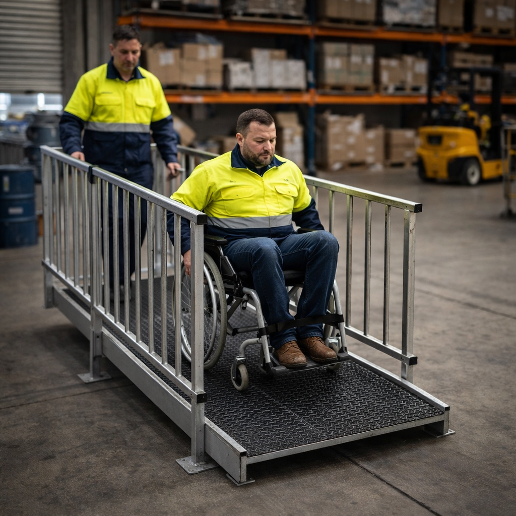 Modular Ramp Kit – 1100mm x 1900mm – Balustrade Handrails – Indoor/Outdoor Use