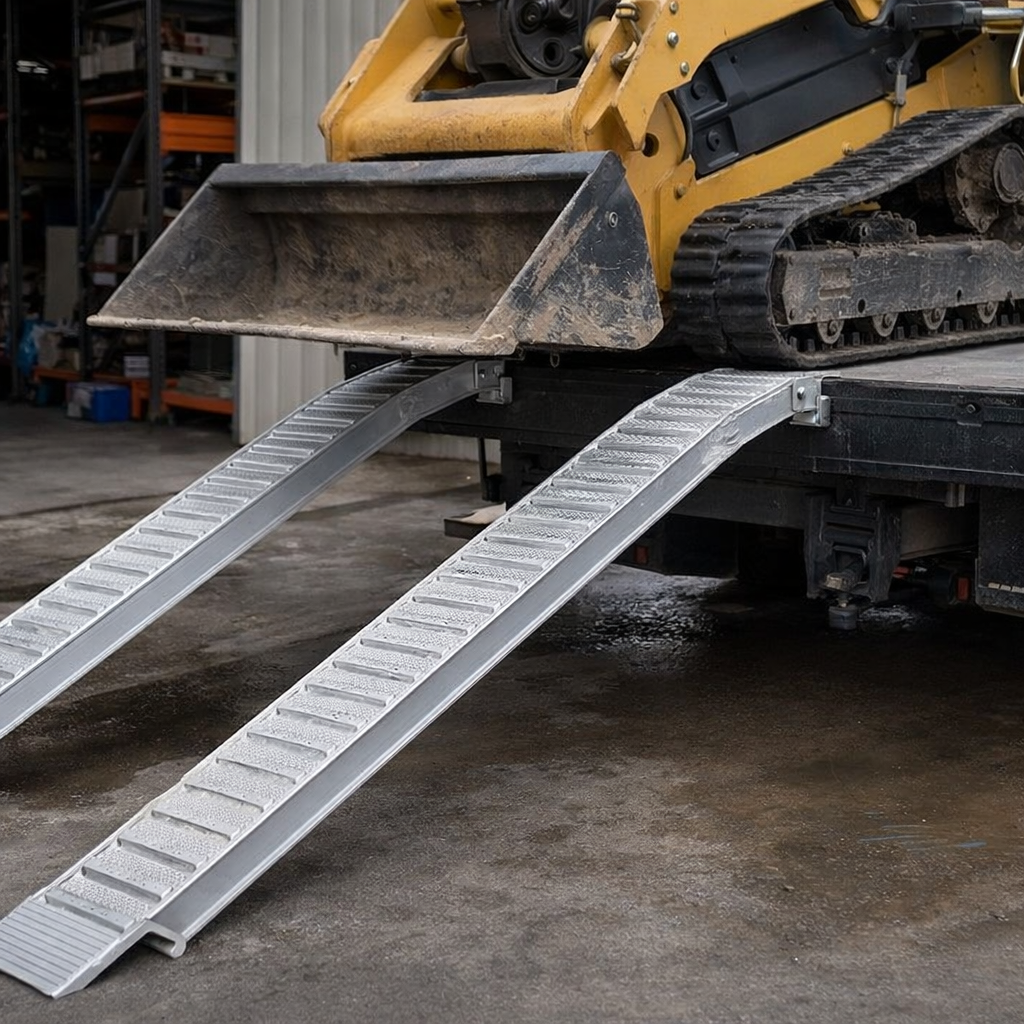 Heavy Duty Aluminium Loading Ramps – 5000mm L x 390mm W – 4575kg Capacity – Industrial Use