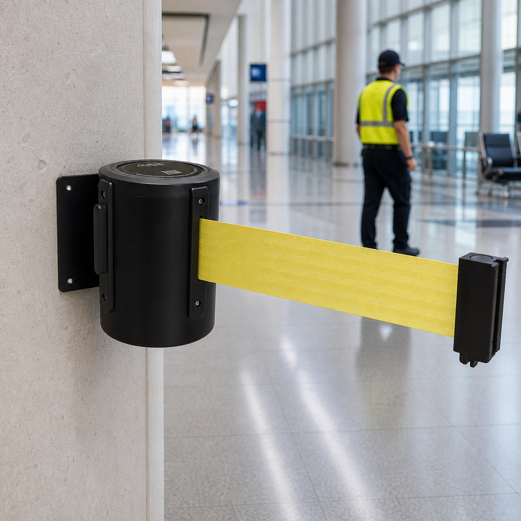 Retractable Belt Barrier System 6.1m - 10.6m for Large Spaces