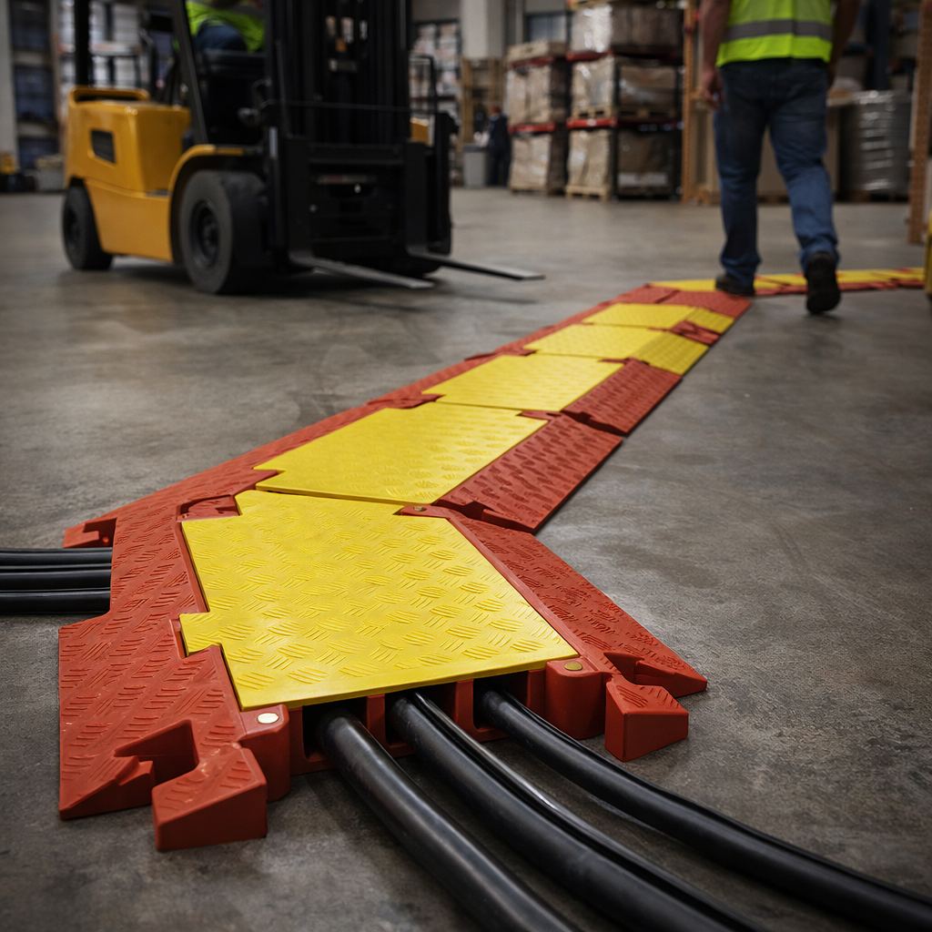 3 Channel Cable Protector – 45 Deg Right Turn – Heavy Duty – Indoor/Outdoor