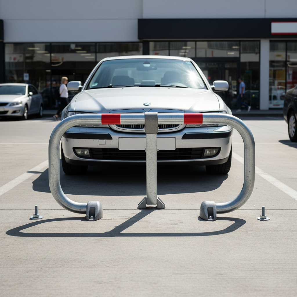 Premium Heavy Duty Parking Space Barrier with Telescopic Support and Reflective Strips for Secure Vehicle Access