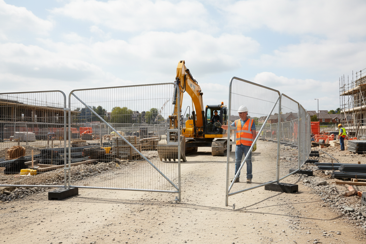 Premium Heavy Duty Vehicle Gate for Temporary Fencing - 2000 x 4400 mm with Sliding Latch and Integrated Wheels