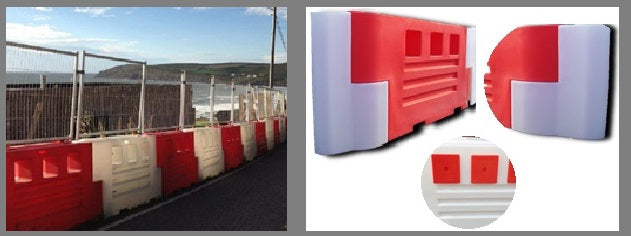 RB2000 Water-Filled Barrier Front & End Stop Section – Full Height Safety Stops for Highway & Site Protection