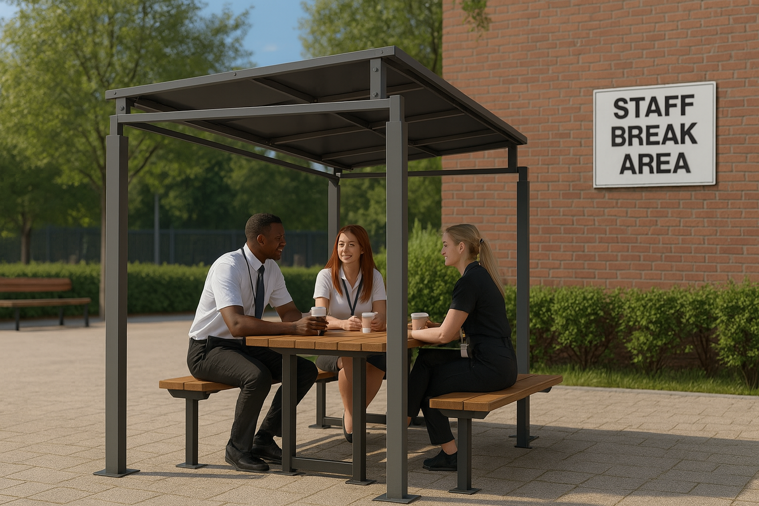 Bedford Open-Sided Cycle & Smoking Shelter 1