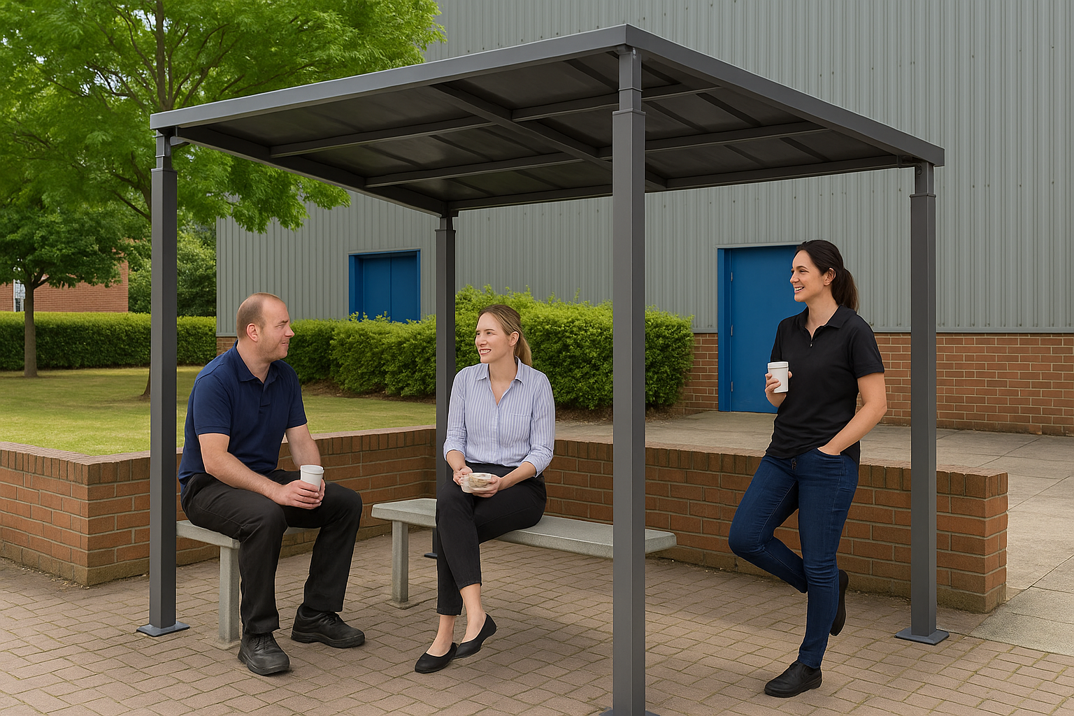 Bedford Open-Sided Cycle & Smoking Shelter 2