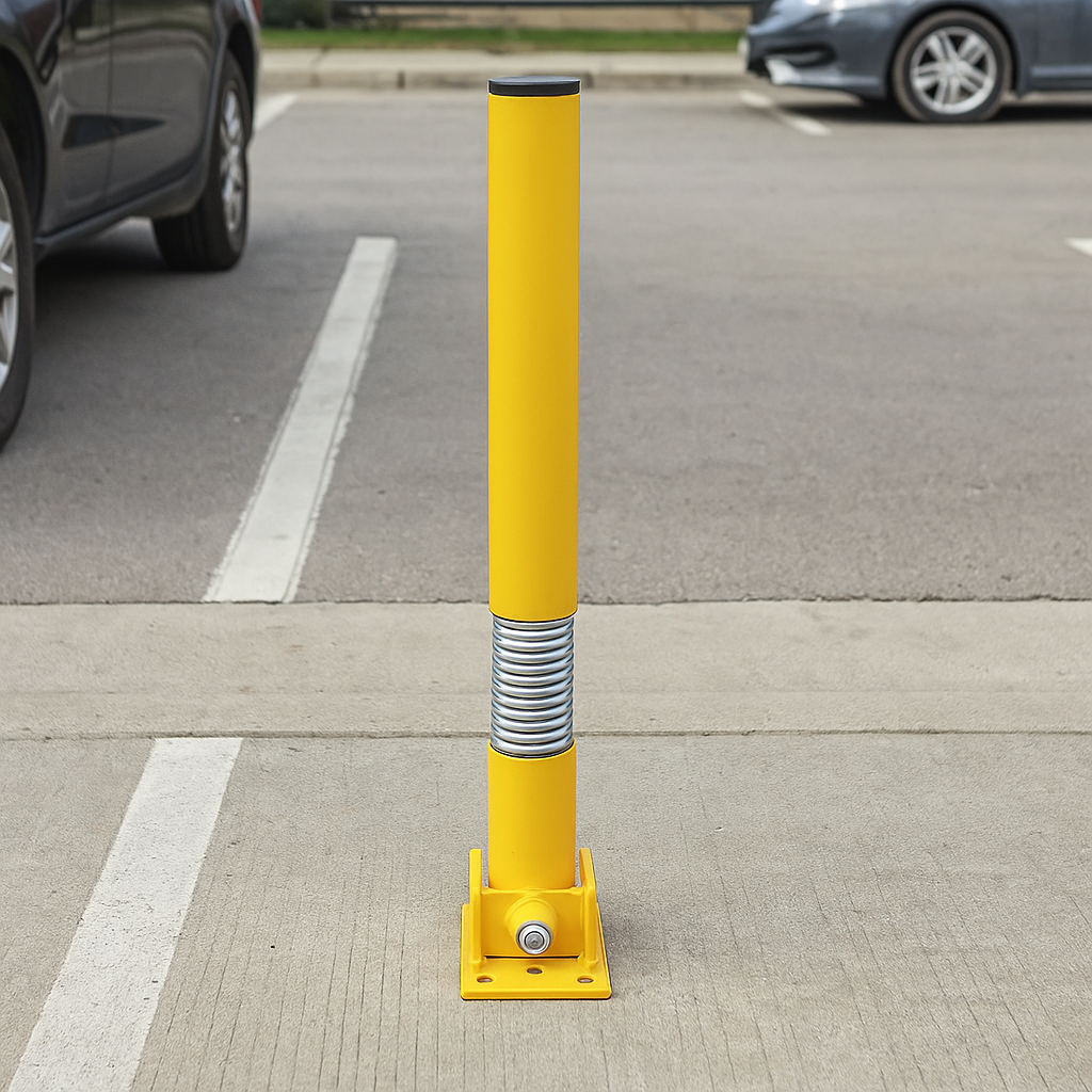 Bendy Flexible Fold Down Parking Post (Yellow) 1