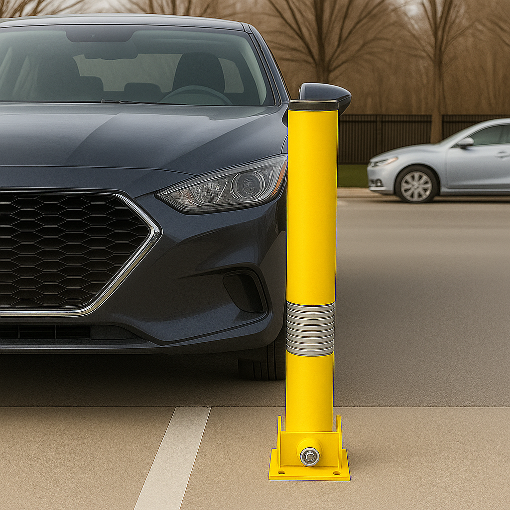 Bendy Flexible Fold Down Parking Post (Yellow) 3