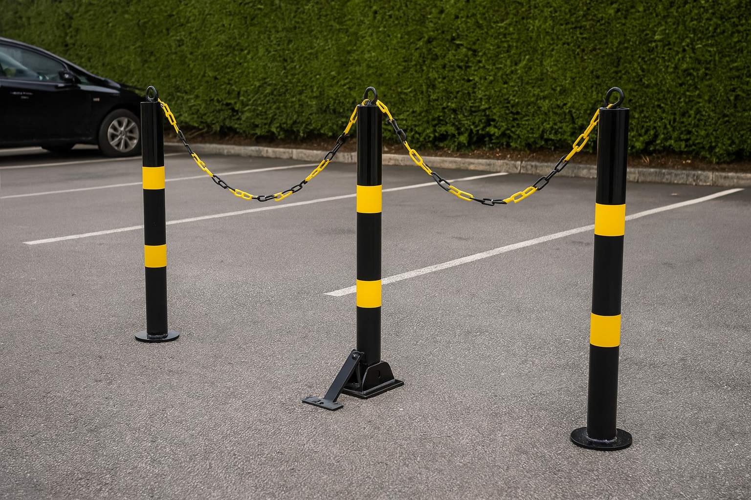 Black & Yellow Parking Post & Chain Kit 1