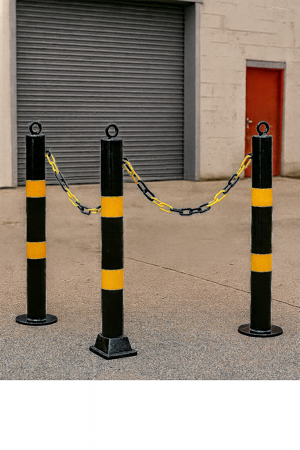 Black & Yellow Parking Post & Chain Kit 2