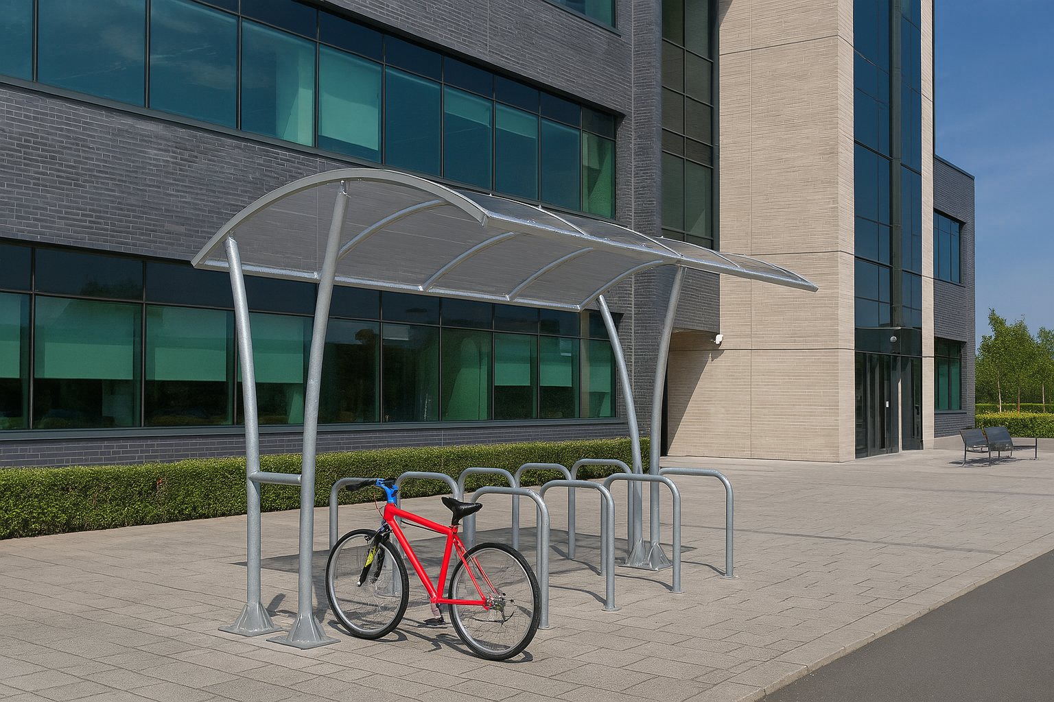 Bowerham Double-Sided Cycle Shelter – High-Capacity Galvanised Steel with UV 2