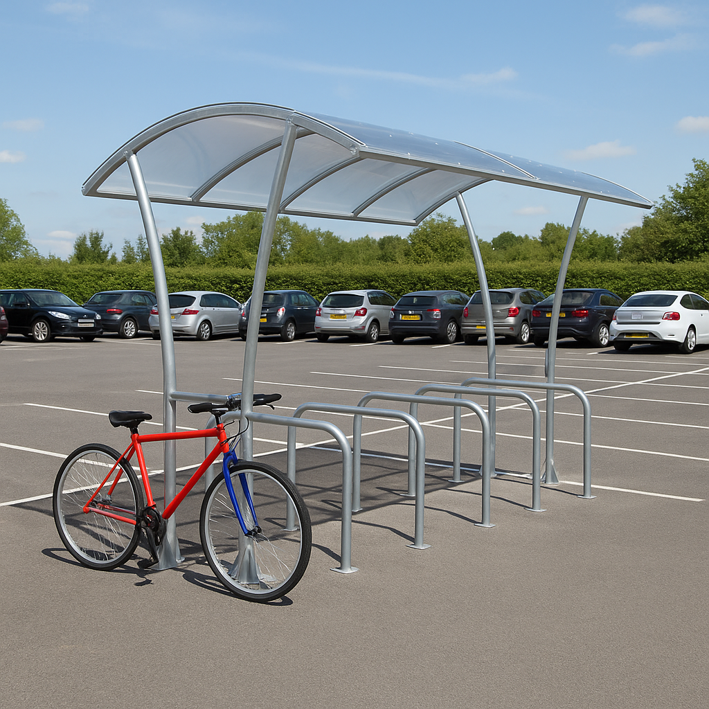 Bowerham Double-Sided Cycle Shelter – High-Capacity Galvanised Steel with UV 3