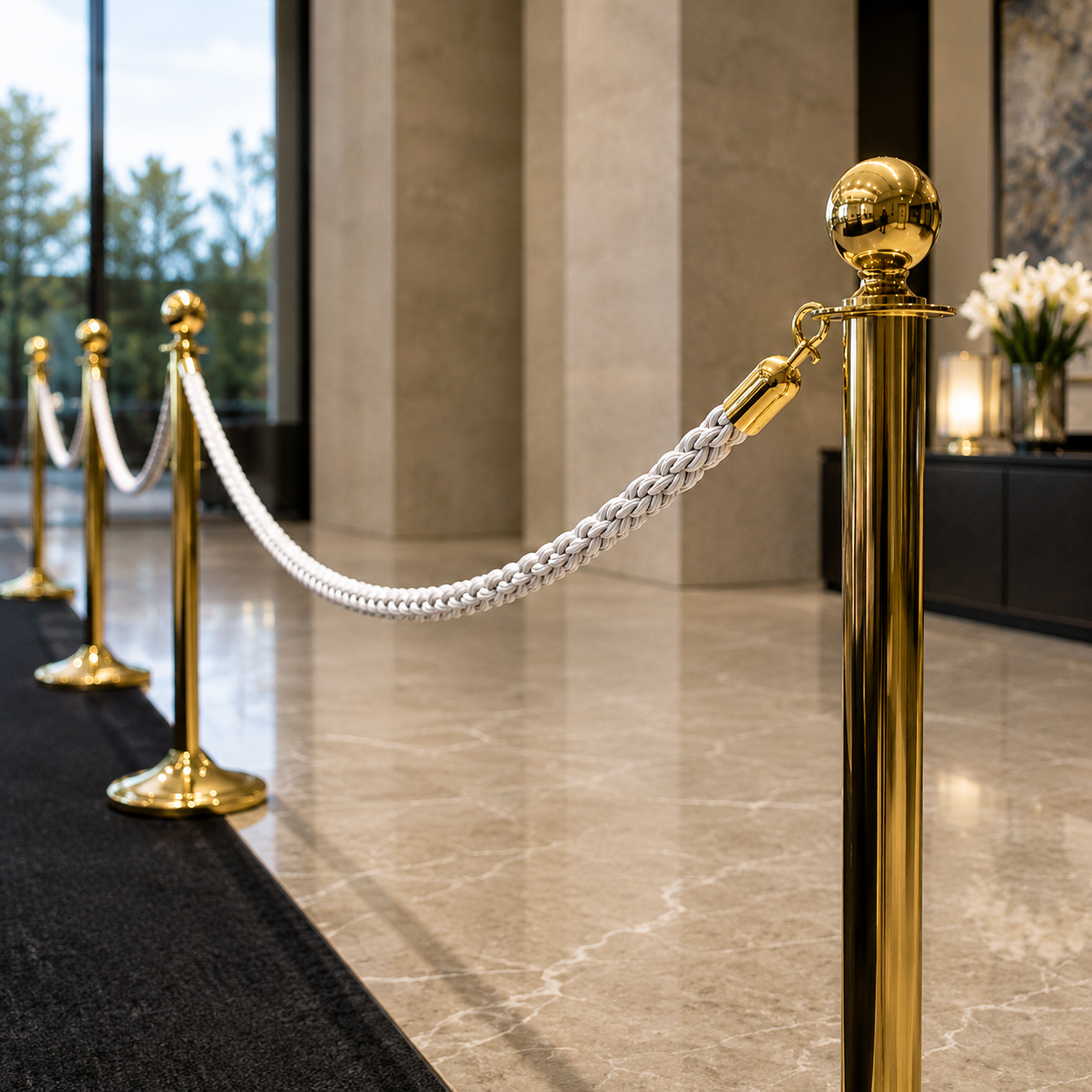 Braided Barrier Rope with Snap-Ends for Crowd Control