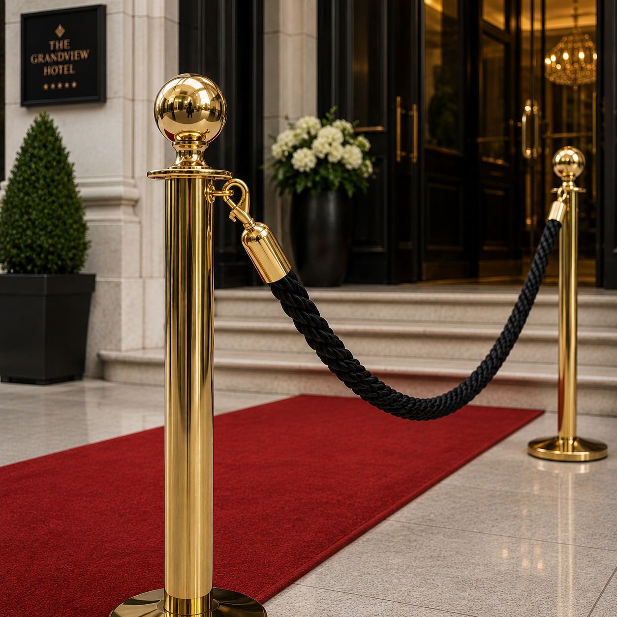 Braided Barrier Rope with Snap-Ends for Crowd Control