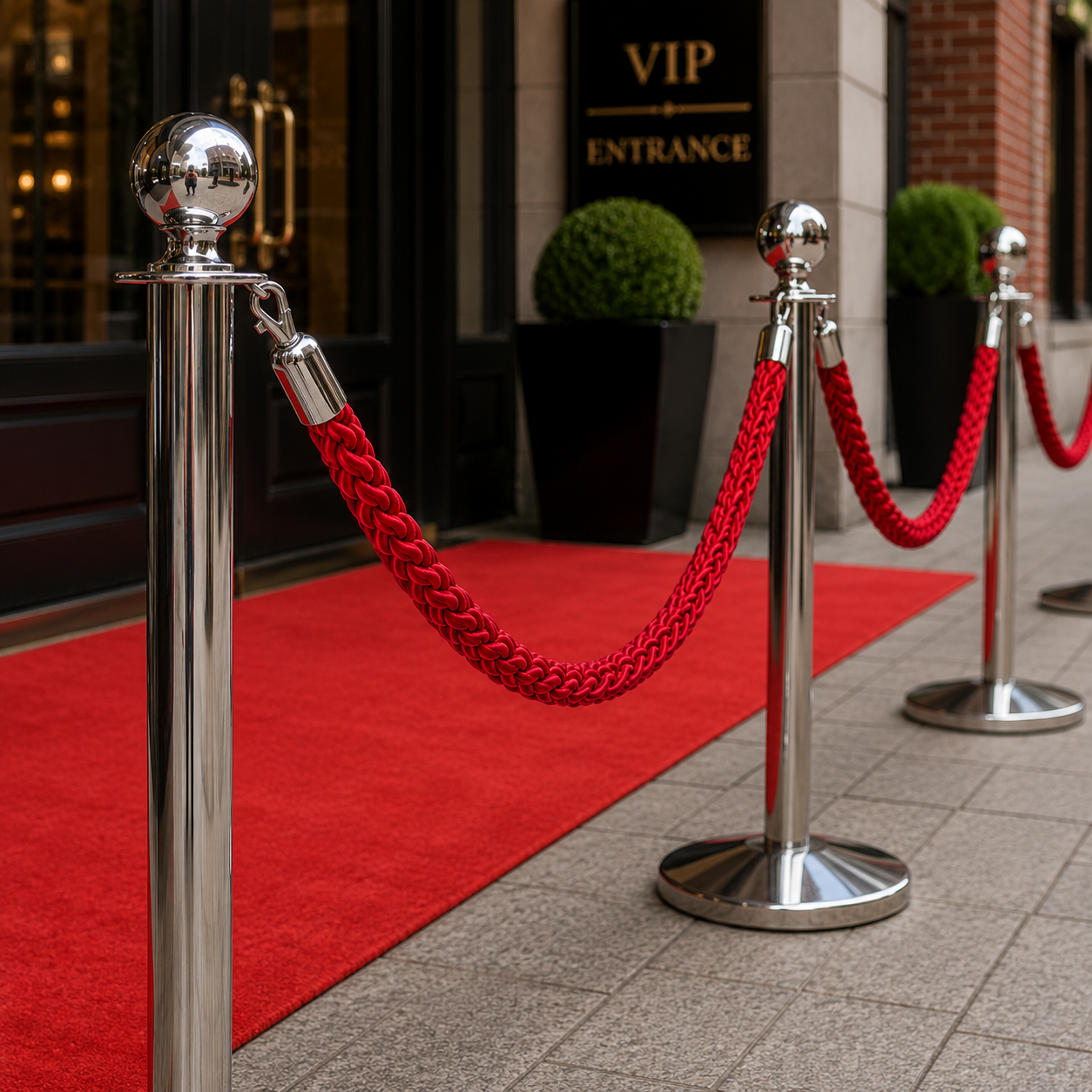 Braided Barrier Rope with Snap-Ends for Crowd Control