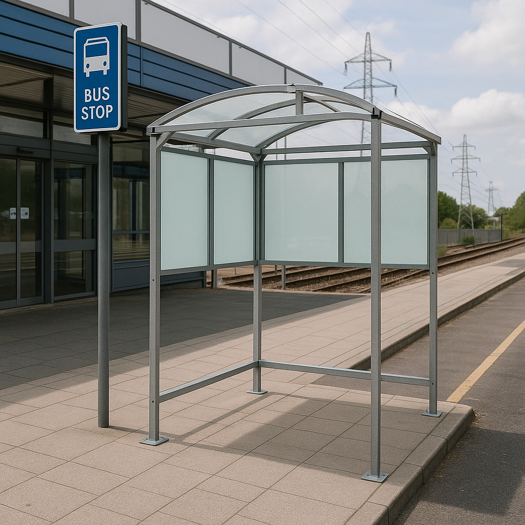 Burbank Smoking Shelter – Open-Fronted Galvanised Steel Frame with UV 2