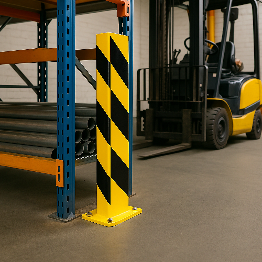 Steel Racking Impact Guard – Heavy-Duty Forklift Collision Protector for Warehouse Uprights (400–1200 mm Heights)