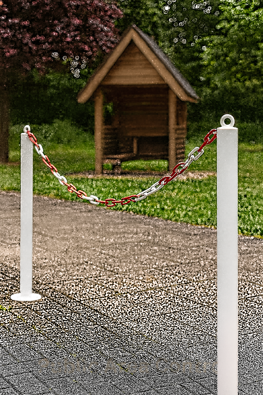 Durable Red and White Plastic Chain 2