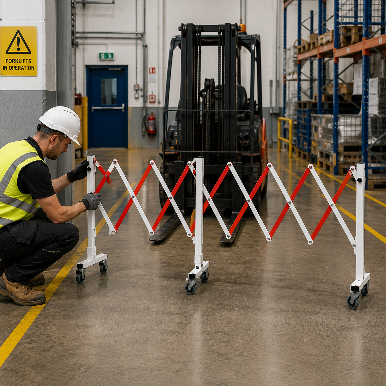 Expanding Gate on Wheels 4.9m for Crowd Control