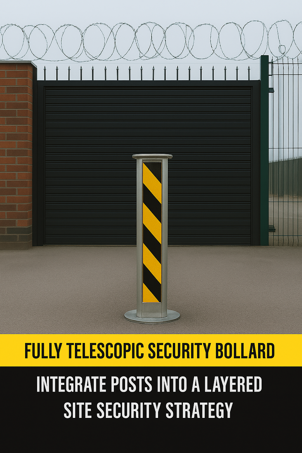 Fully Telescopic Security Bollard with Integrated Lock 2