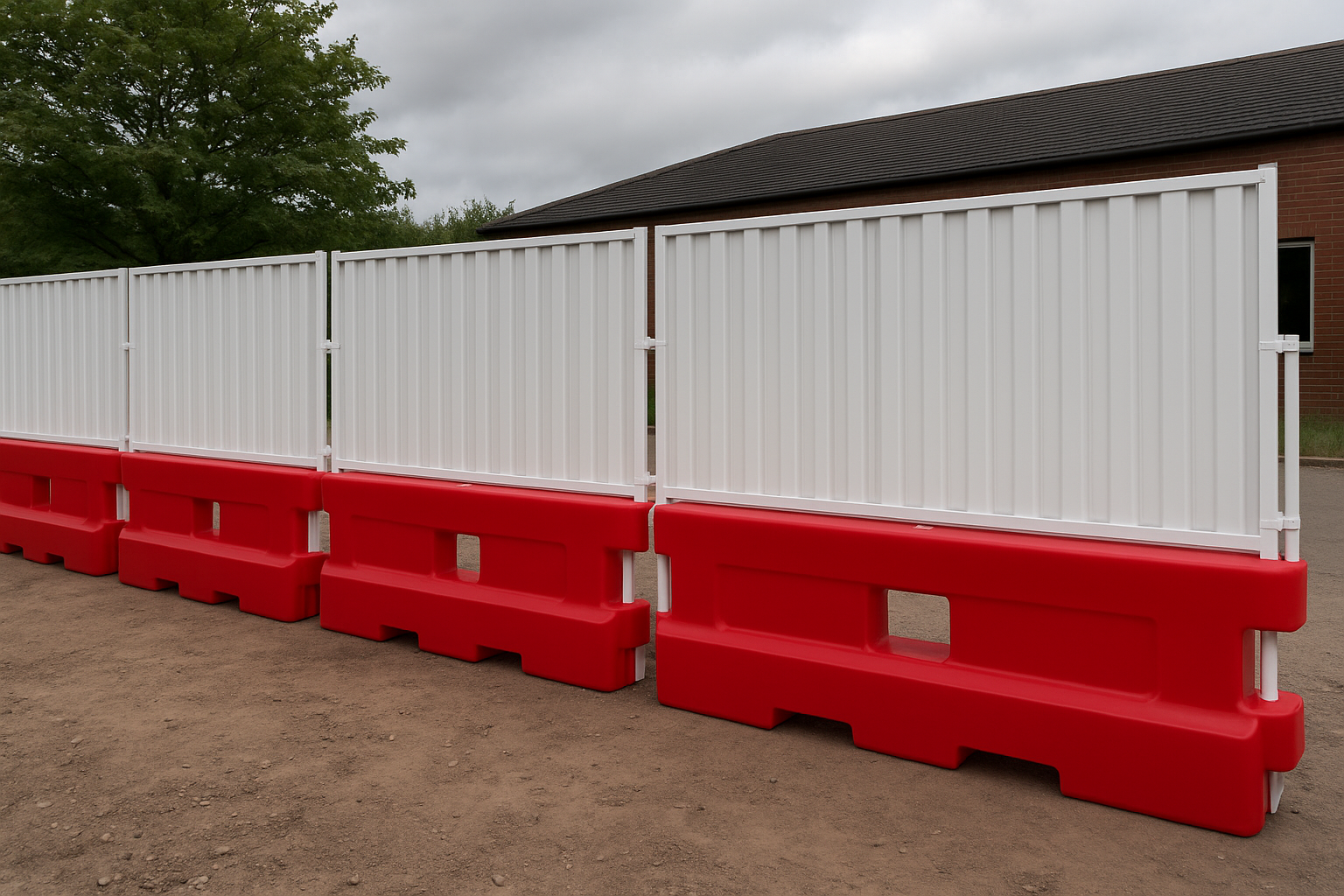 GB2 Heavy Duty Water-Filled Safety Barrier with Mesh & Hoarding Panels 6