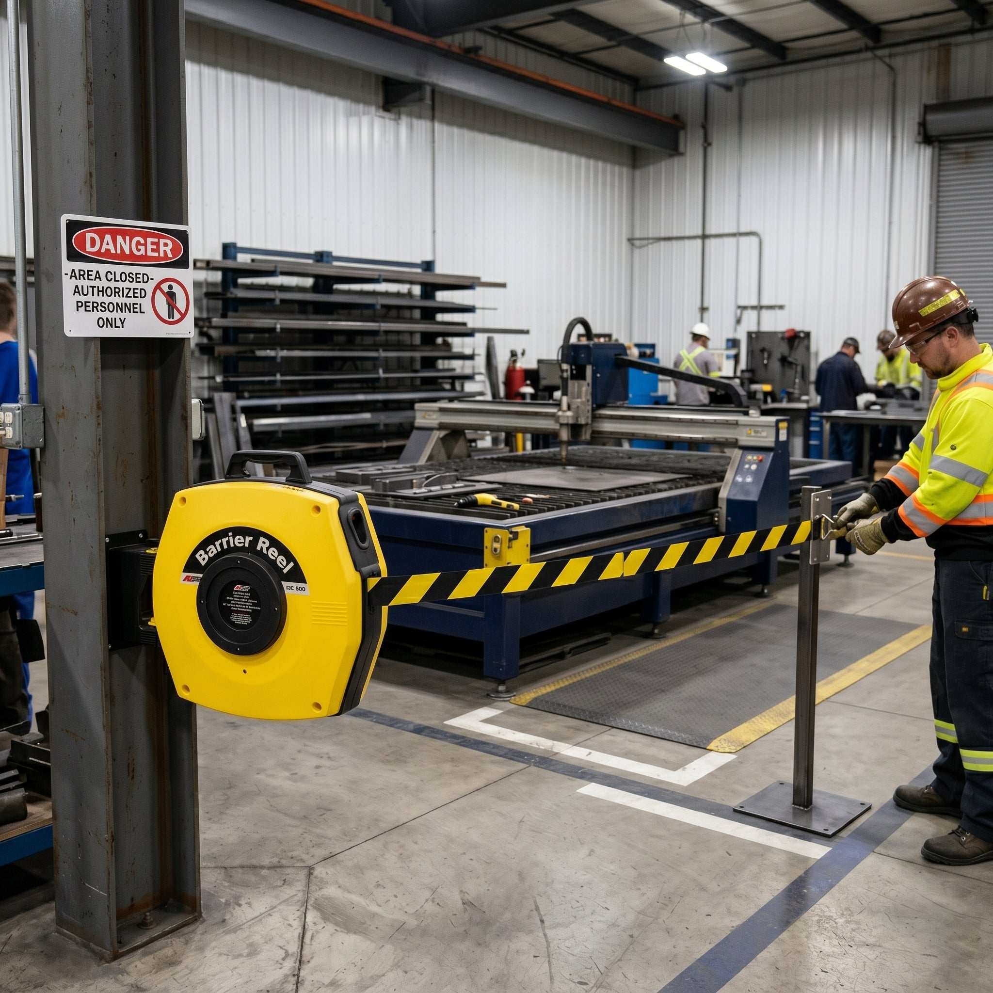 Heavy Duty Retractable Safety Barrier Reel for Access Control