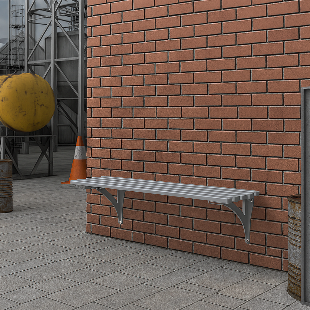 Haddon Wall Mounted Steel Bench – 3