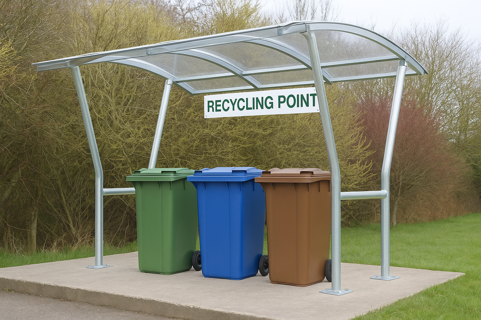 Harbledown Cycle Shelter – Galvanised Steel Frame with Clear UV 3