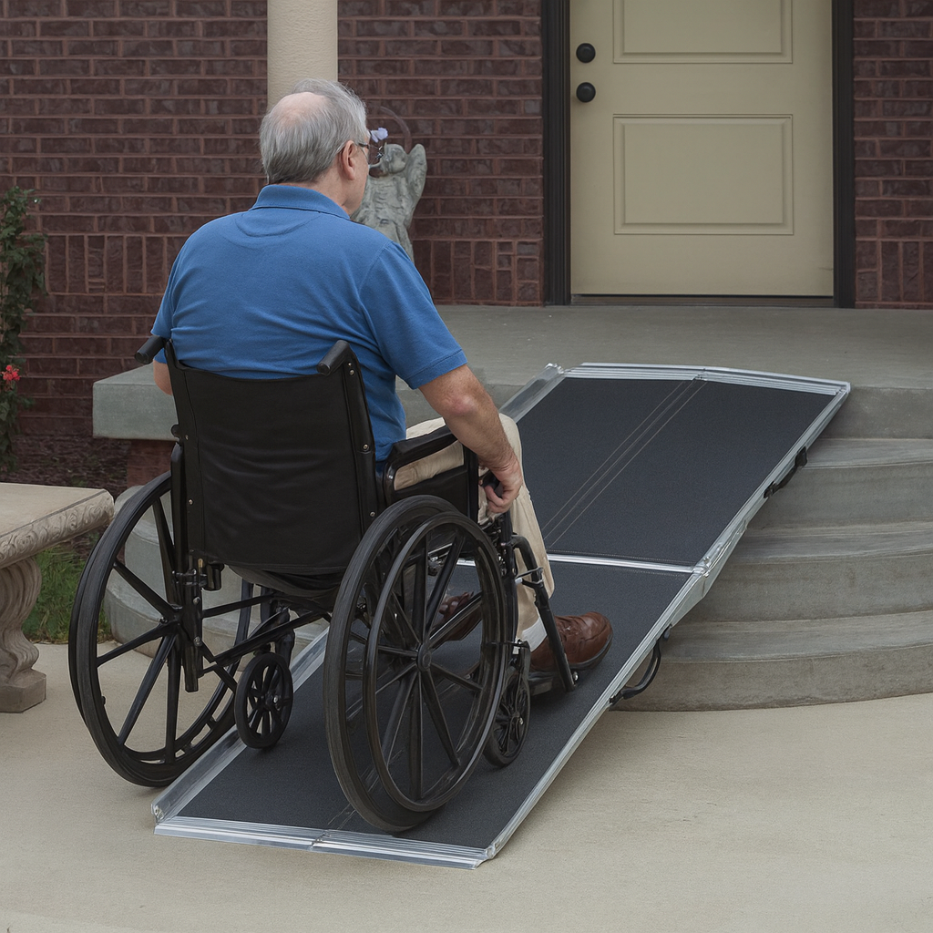 Heavy-Duty 6-9 ft Multi-Fold Vehicle Wheelchair Ramp 1