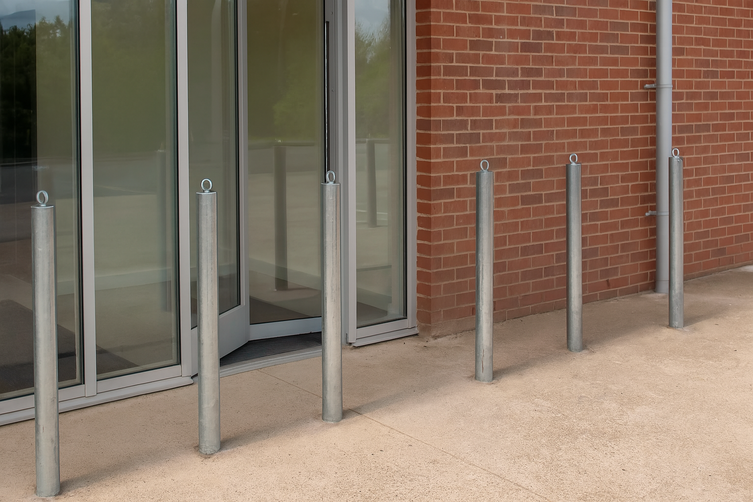 Heavy-Duty 76mm Galvanised Steel Bollard with Eyelet 2