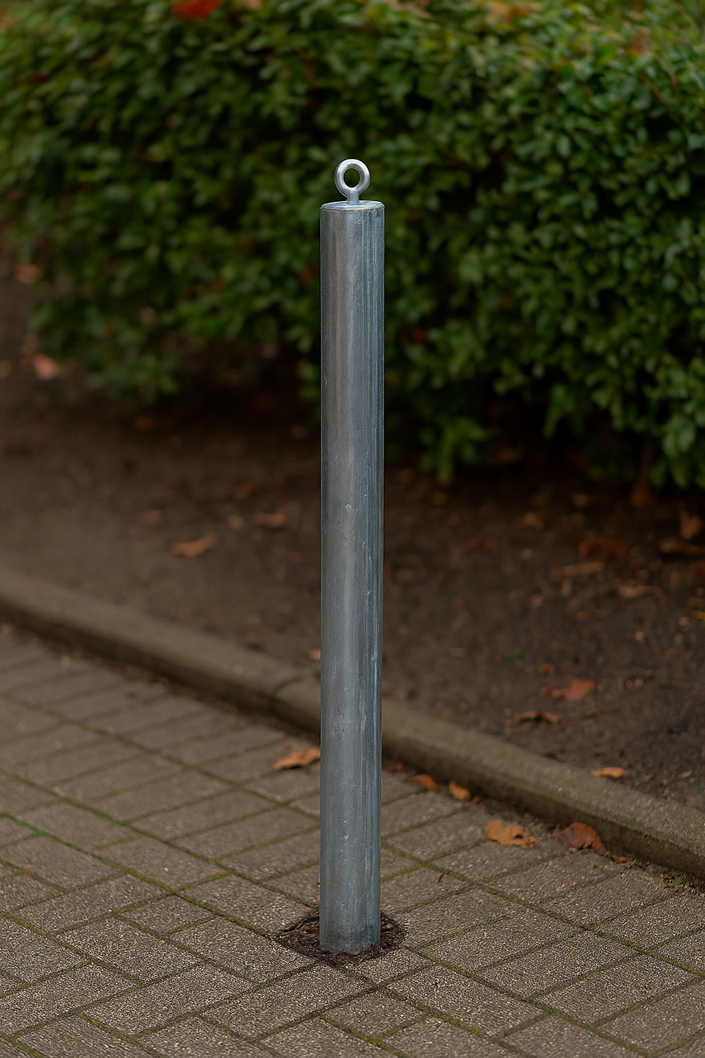 Heavy-Duty 76mm Galvanised Steel Bollard with Eyelet 4