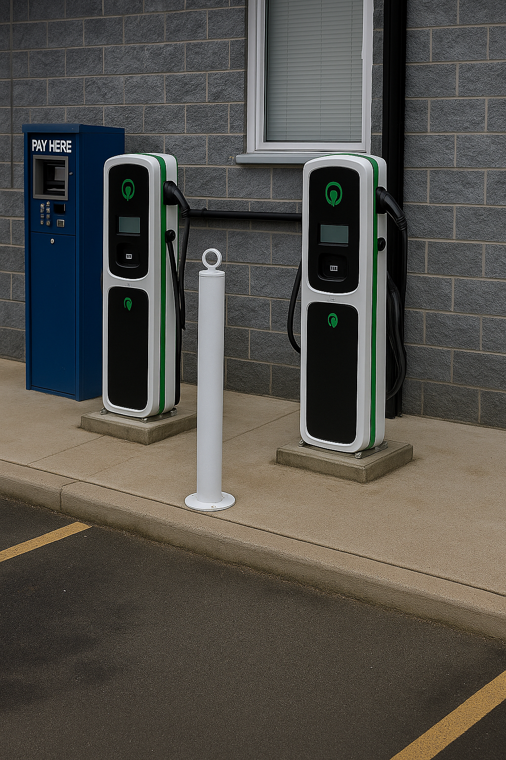 Heavy-Duty 900mm Steel Bolt-Down Bollard with Chain Eyelet 3