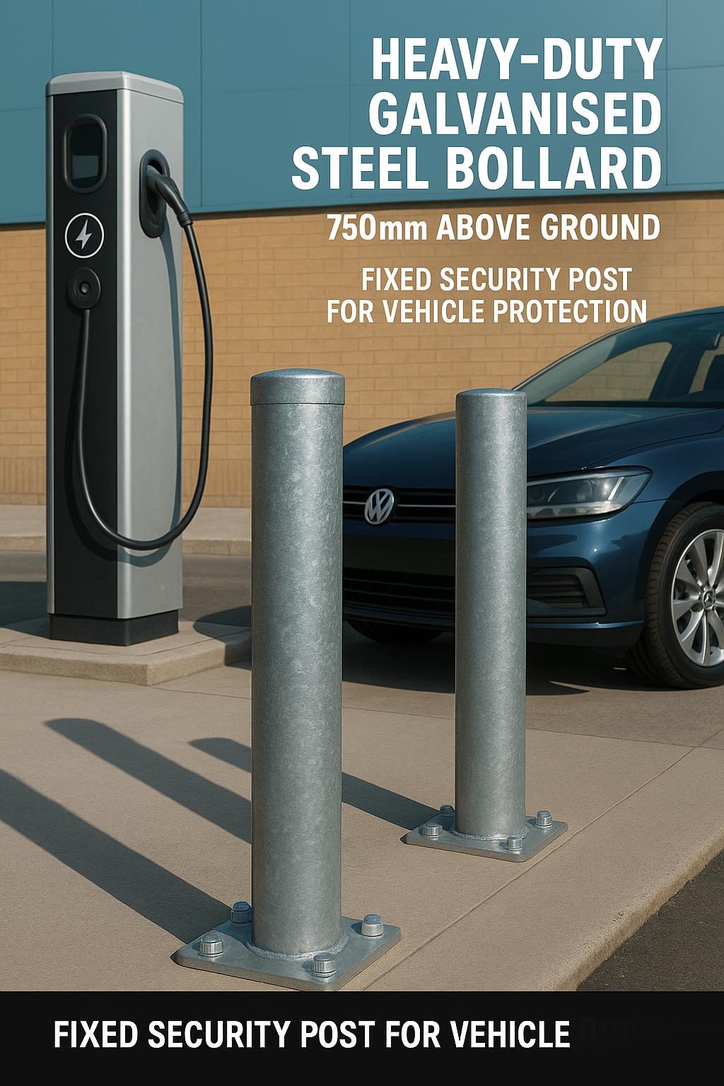 Heavy-Duty Galvanised Steel Bollard 3