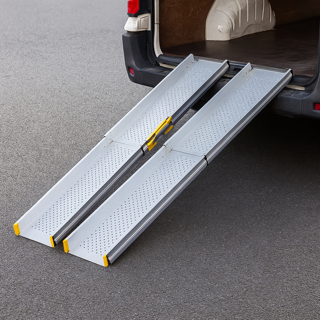 Heavy-Duty Hinged Telescopic Wheelchair Ramp 1