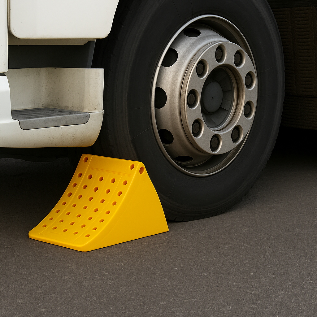 Heavy-Duty Plastic Wheel Chock for HGVs & Trailers 1