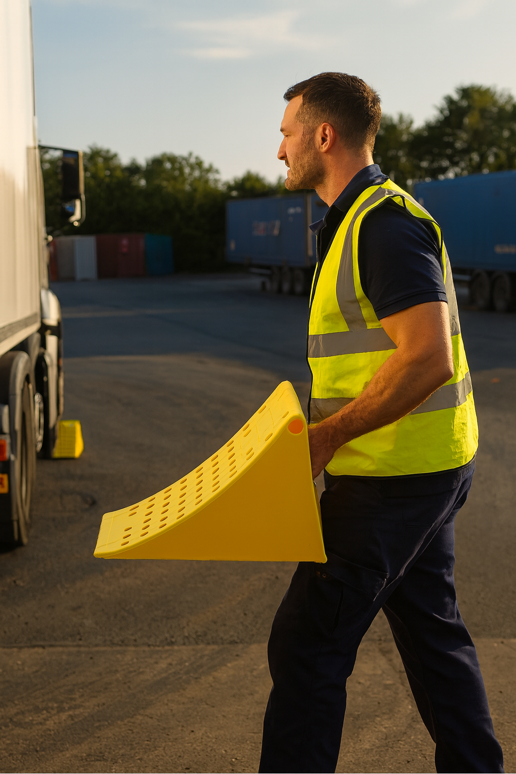 Heavy-Duty Plastic Wheel Chock for HGVs & Trailers 2